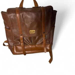Zebella Brown Leather Backpack boho